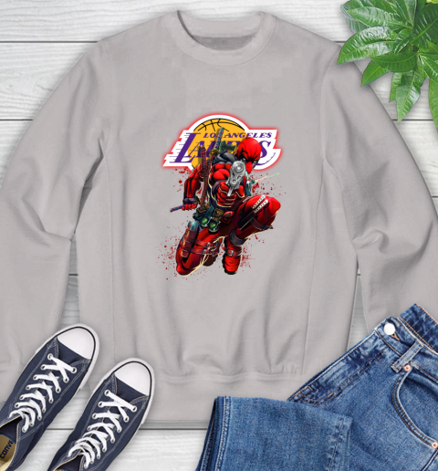 NBA Deadpool Marvel Comics Sports Basketball Los Angeles Lakers Sweatshirt 12