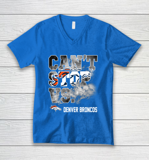 NFL Denver Broncos Can't Stop Vs V-Neck T-Shirt 5