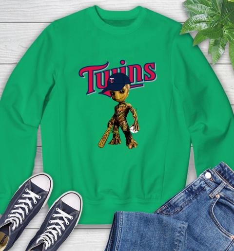 MLB Minnesota Twins Groot Guardians Of The Galaxy Baseball Sweatshirt 6