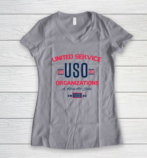 USO 2020 United Service Organizations Women's V-Neck T-Shirt - Image 3