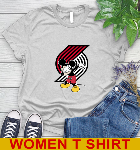 Portland Trail Blazers NBA Basketball Dabbing Mickey Disney Sports Women's T-Shirt