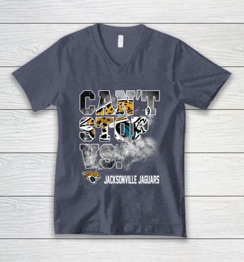NFL Jacksonville Jaguars Can't Stop Vs V-Neck T-Shirt 7