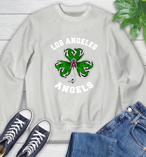 MLB Los Angeles Angels Three Leaf Clover St Patrick's Day Baseball Sports Sweatshirt 5