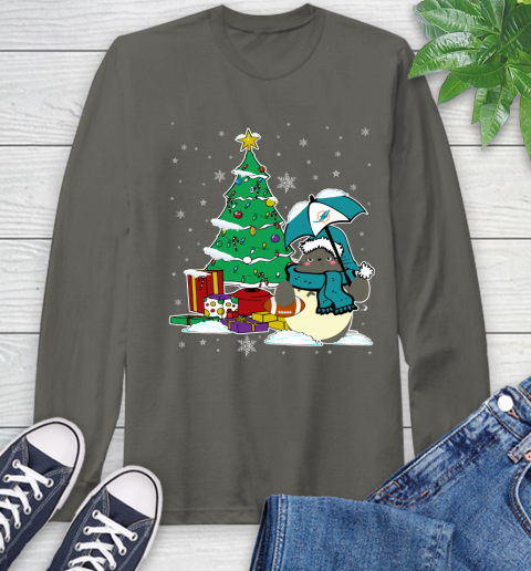 Miami Dolphins NFL Football Cute Tonari No Totoro Christmas Sports Long Sleeve T-Shirt 9
