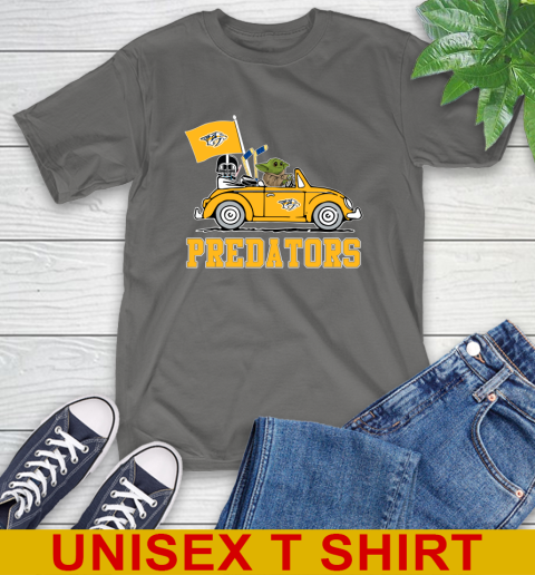 NHL Hockey Nashville Predators Darth Vader Baby Yoda Driving Star Wars Shirt T-Shirt 8