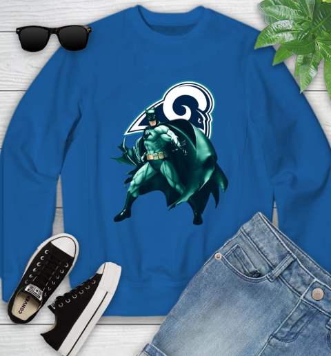 NFL Batman Football Sports Los Angeles Rams Youth Sweatshirt 8