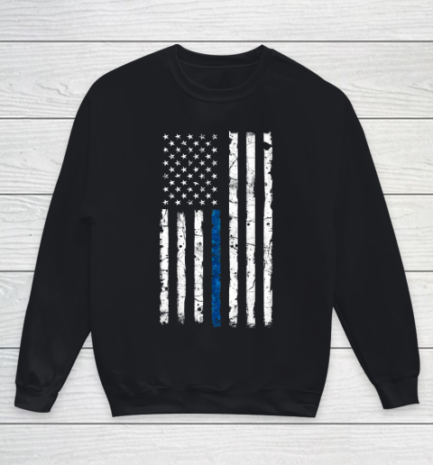 Thin Blue Line America Flag Youth Sweatshirt
