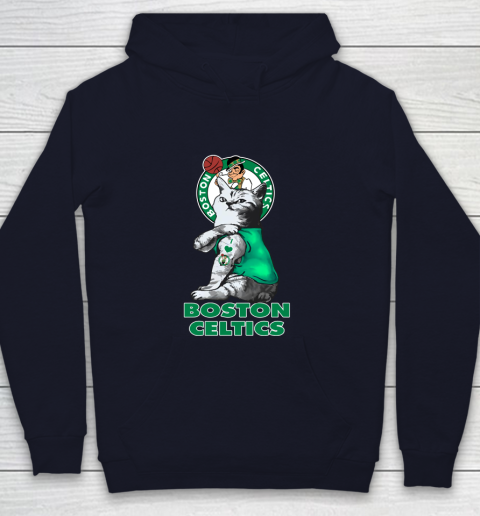 NBA Basketball My Cat Loves Boston Celtics Youth Hoodie 2