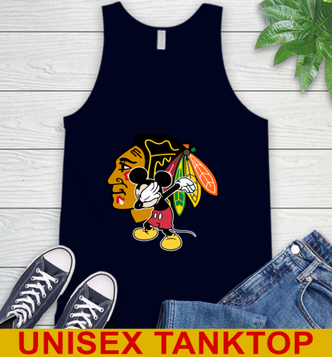 Chicago Blackhawks NHL Hockey Dabbing Mickey Disney Sports Tank Top 3