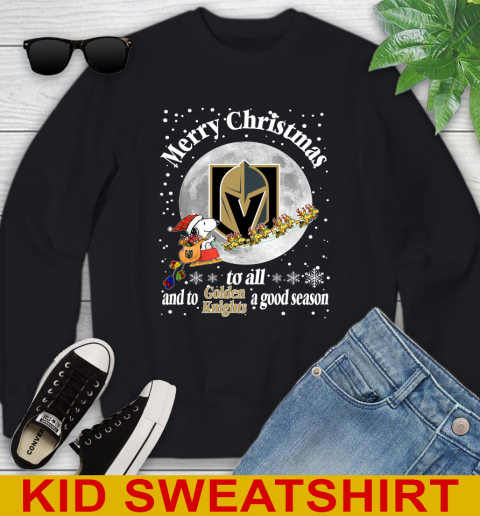 Vegas Golden Knights Merry Christmas To All And To Golden Knights A Good Season NHL Hockey Sports Youth Sweatshirt