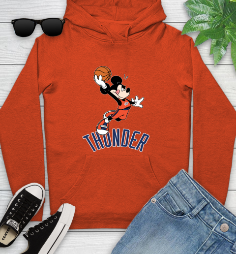 NBA Basketball Oklahoma City Thunder Cheerful Mickey Mouse Shirt Youth Hoodie 5