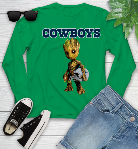 Dallas Cowboys NFL Football Groot Marvel Guardians Of The Galaxy Youth Long Sleeve 6