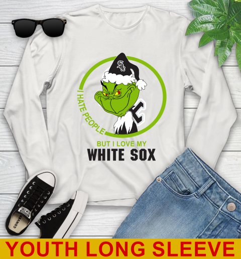 Chicago White Sox MLB Grinch I Hate People But I Love My Favorite Baseball Team 133