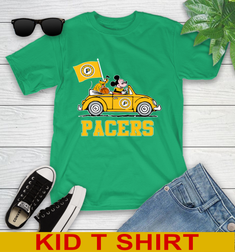 NBA Basketball Indiana Pacers Pluto Mickey Driving Disney Shirt Youth T-Shirt 6