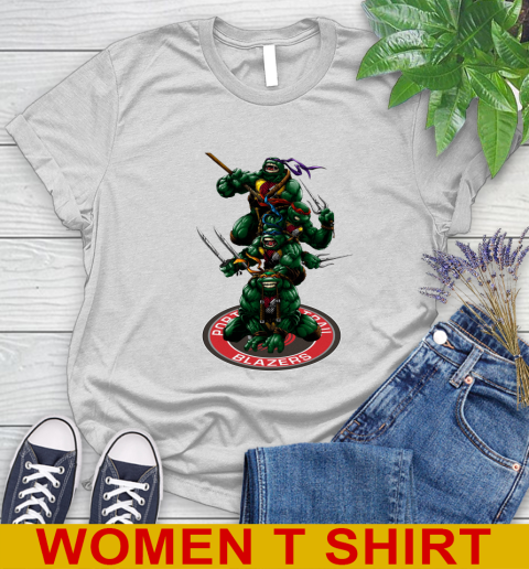 NBA Basketball Portland Trail Blazers Teenage Mutant Ninja Turtles Shirt Women's T-Shirt