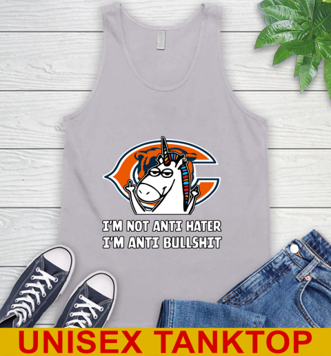Chicago Bears NFL Football Unicorn I'm Not Anti Hater I'm Anti Bullshit Tank Top 4