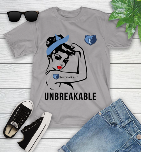NBA Memphis Grizzlies Girl Unbreakable Basketball Sports Youth T-Shirt 2