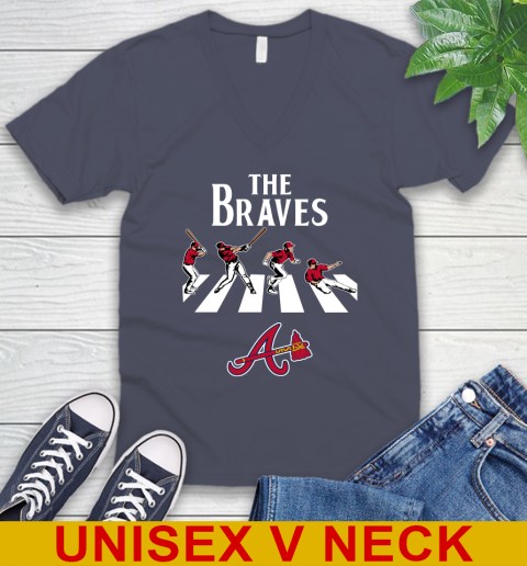 MLB Baseball Atlanta Braves The Beatles Rock Band Shirt V-Neck T-Shirt 7
