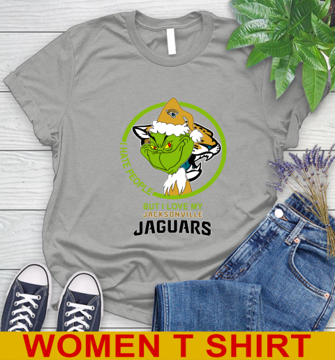 Jacksonville Jaguars NFL Christmas Grinch I Hate People But I Love My Favorite Football Team Women's T-Shirt 11