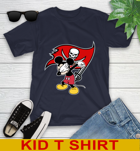 Tampa Bay Buccaneers NFL Football Dabbing Mickey Disney Sports Youth T-Shirt 3
