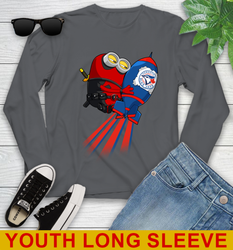 MLB Baseball Toronto Blue Jays Deadpool Minion Marvel Shirt Youth Long Sleeve 9
