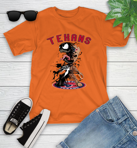 NFL Houston Texans Football Venom Groot Guardians Of The Galaxy Youth T-Shirt 7