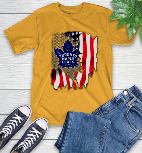 Toronto Maple Leafs NHL Hockey American Flag T-Shirt 2