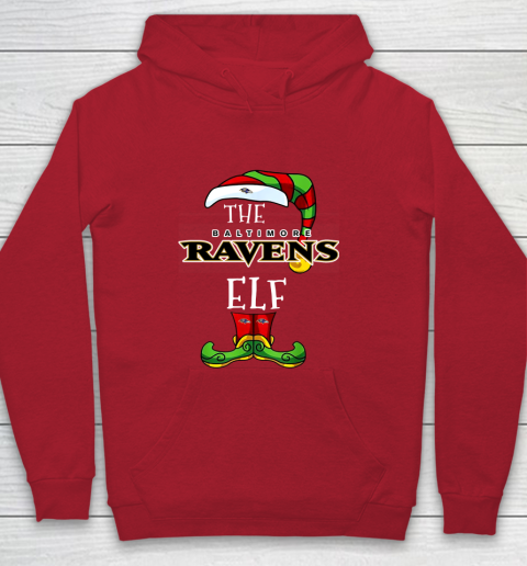 Baltimore Ravens Christmas ELF Funny NFL Youth Hoodie 7