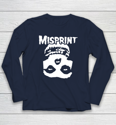 Misprint Skull Funny Misfit Long Sleeve T-Shirt - Image 3