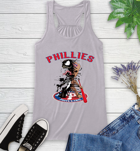 MLB Philadelphia Phillies Baseball Venom Groot Guardians Of The Galaxy Racerback Tank - Image 6