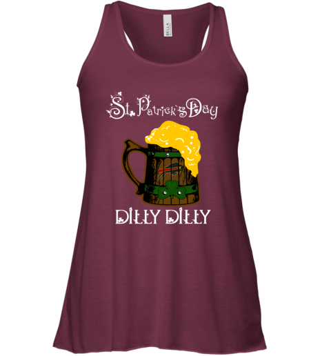 NFL Buffalo Bills St Patrick's Day Dilly Dilly Beer Football Sports pkKtJWyCtvK flowy tank 32 95 151514 front maroon