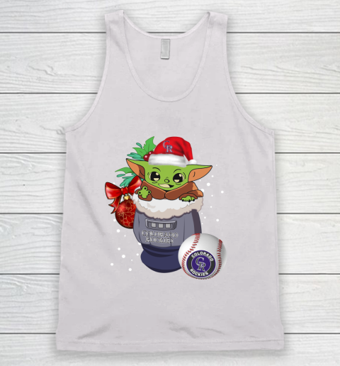Colorado Rockies Christmas Baby Yoda Star Wars Funny Happy MLB Tank Top 2