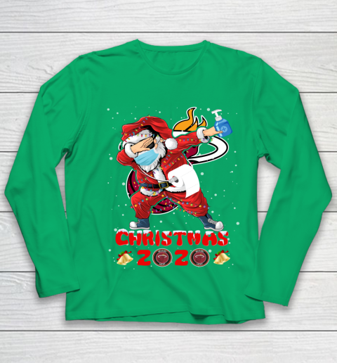 Miami Heat Funny Santa Claus Dabbing Christmas 2020 NBA Youth Long Sleeve 4