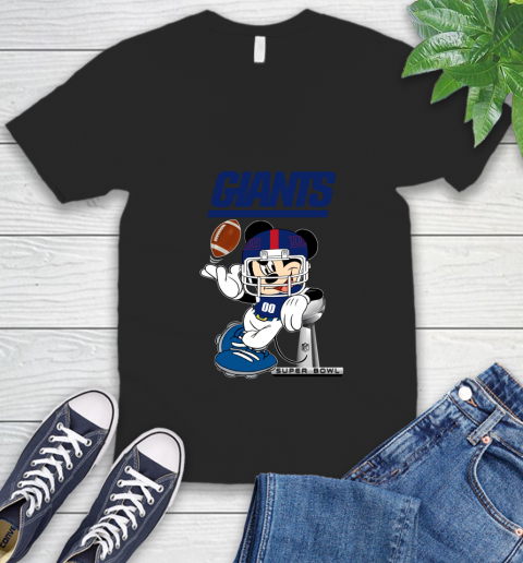 NFL newyork giants Mickey Mouse Disney Super Bowl Football T Shirt V-Neck T-Shirt 2