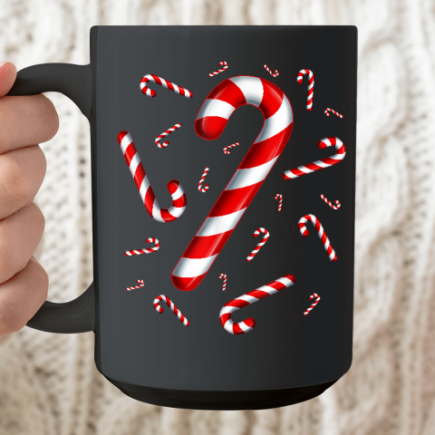 Candy Cane Merry and Bright Red and White Candy Costume Ceramic Mug 15oz