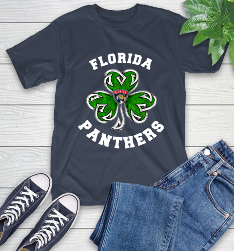 NHL Florida Panthers Three Leaf Clover St Patrick's Day Hockey Sports T-Shirt 3