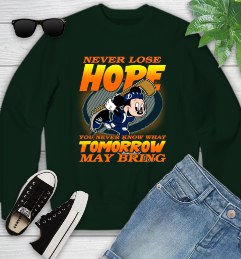 Tampa Bay Lightning NHL Hockey ootball Mickey Disney Never Lose Hope Youth Sweatshirt 9