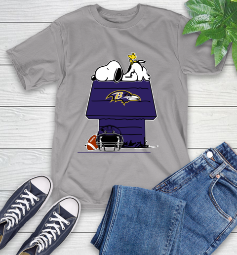 Baltimore Ravens NFL Football Snoopy Woodstock The Peanuts Movie T-Shirt 6
