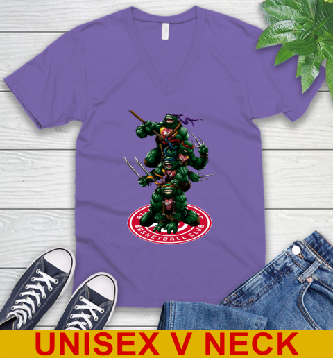 NBA Basketball Atlanta Hawks Teenage Mutant Ninja Turtles Shirt V-Neck T-Shirt 9