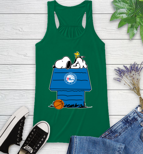 Philadelphia 76ers NBA Basketball Snoopy Woodstock The Peanuts Movie Racerback Tank 7