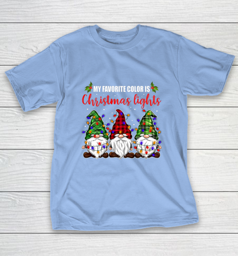My Favorite Color Is Christmas Light Gnome Merry Christmas T-Shirt 10