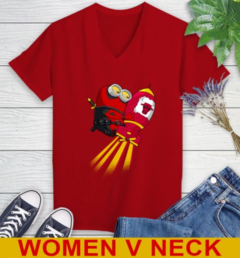 NBA Basketball Chicago Bulls Deadpool Minion Marvel Shirt Women's V-Neck T-Shirt 11 NBA Basketball Chicago Bulls Deadpool Minion Marvel Shirt Women's V-Neck T-Shirt - Image 11