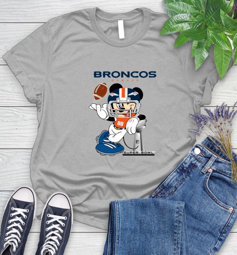 NFL Denver Broncos Mickey Mouse Disney Super Bowl Football T Shirt Women's T-Shirt 5