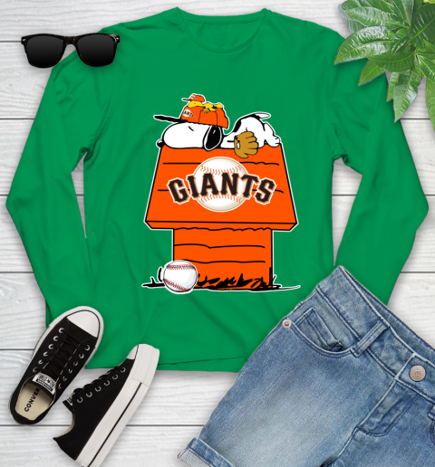 MLB San Francisco Giants Snoopy Woodstock The Peanuts Movie Baseball T Shirt_000 Youth Long Sleeve 6