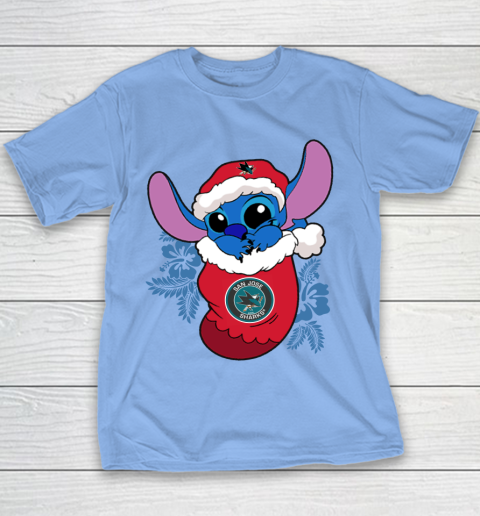 San Jose Sharks Christmas Stitch In The Sock Funny Disney NHL Youth T-Shirt 10