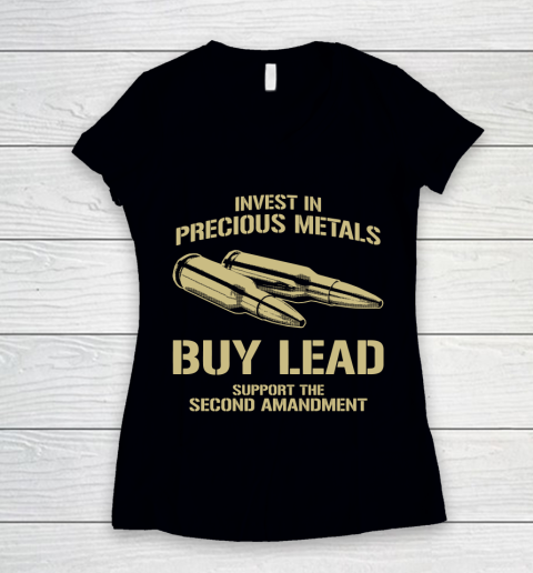 Veteran Shirt Gun Control Precious Metals Women's V-Neck T-Shirt