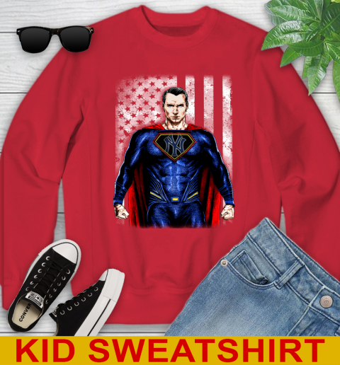 MLB Baseball New York Yankees Superman DC Shirt Youth Sweatshirt 7