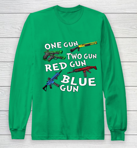One Gun Two Gun Red Gun Blue Gun Long Sleeve T-Shirt 4