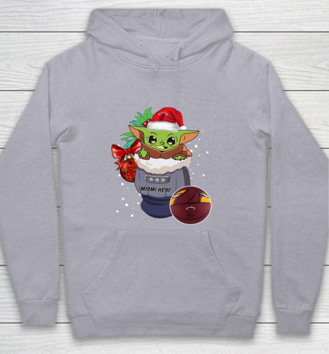 Miami Heat Christmas Baby Yoda Star Wars Funny Happy NBA Youth Hoodie 5