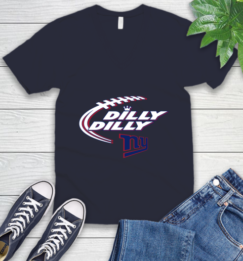 NFL New York Giants Dilly Dilly Football Sports V-Neck T-Shirt 3